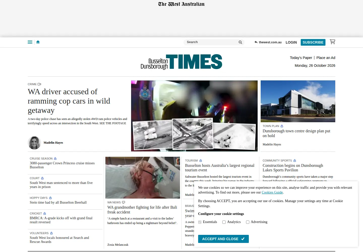 Captured homepage of bdtimes.com.au in the current scan