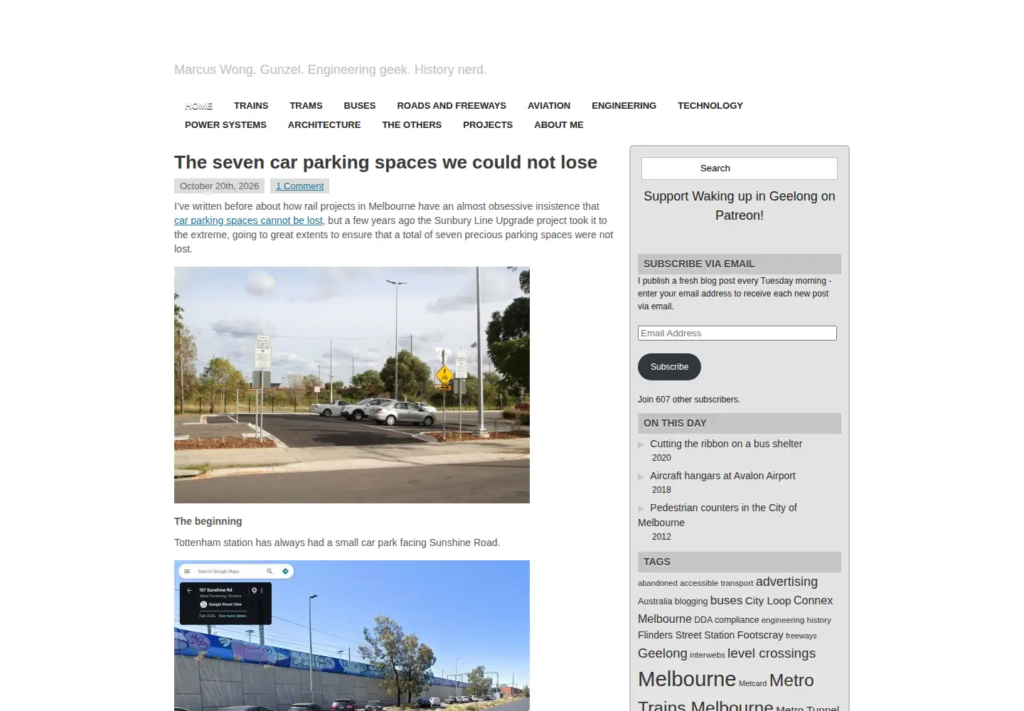 Captured homepage of wongm.com in the current scan