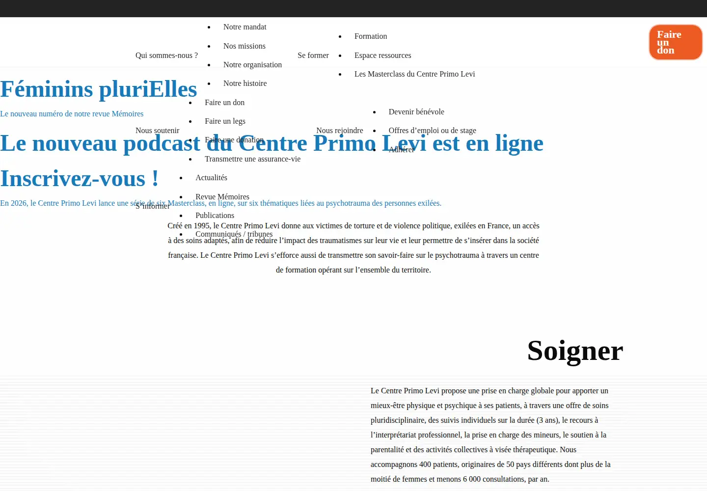 Screenshot of primolevi.org