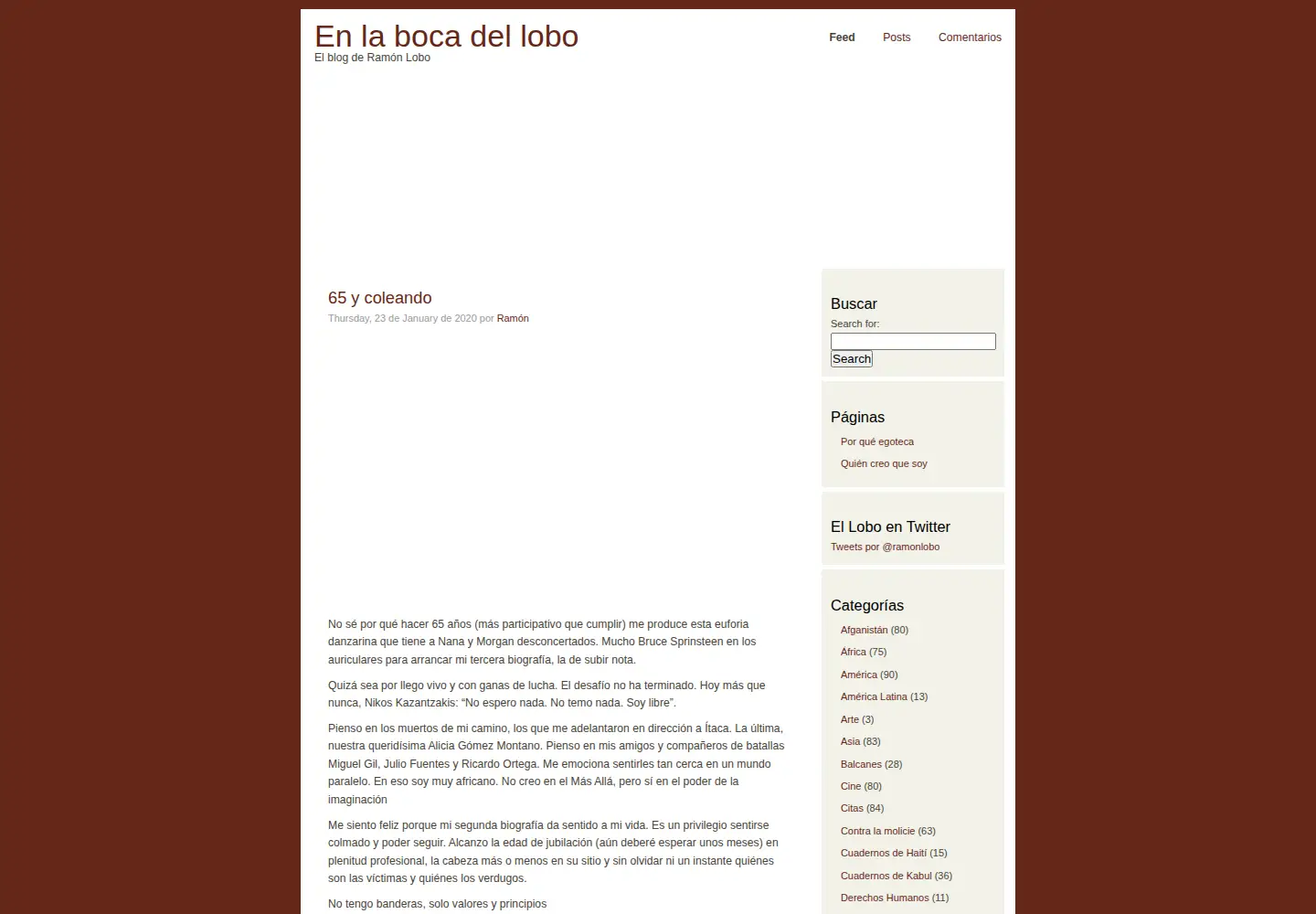 Captured homepage of ramonlobo.com in the current scan