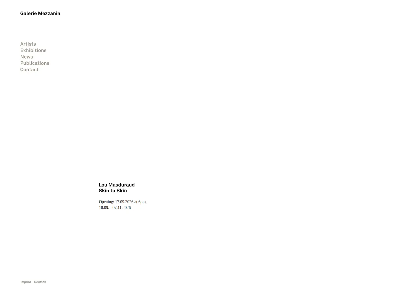 Captured homepage of galeriemezzanin.com in the current scan
