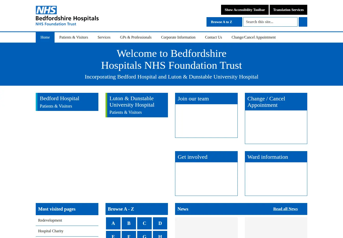 Screenshot of ldh.nhs.uk