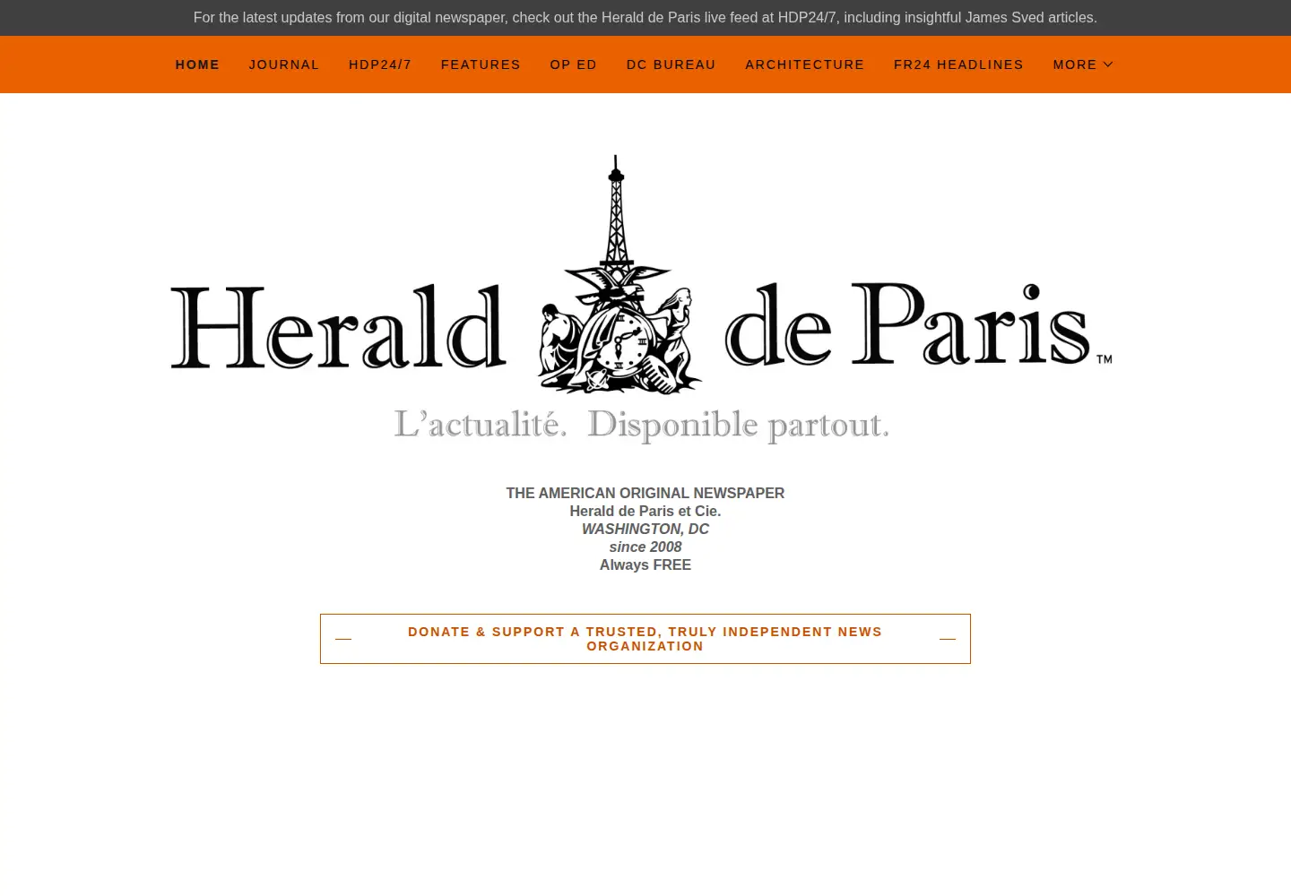 Screenshot of heralddeparis.com
