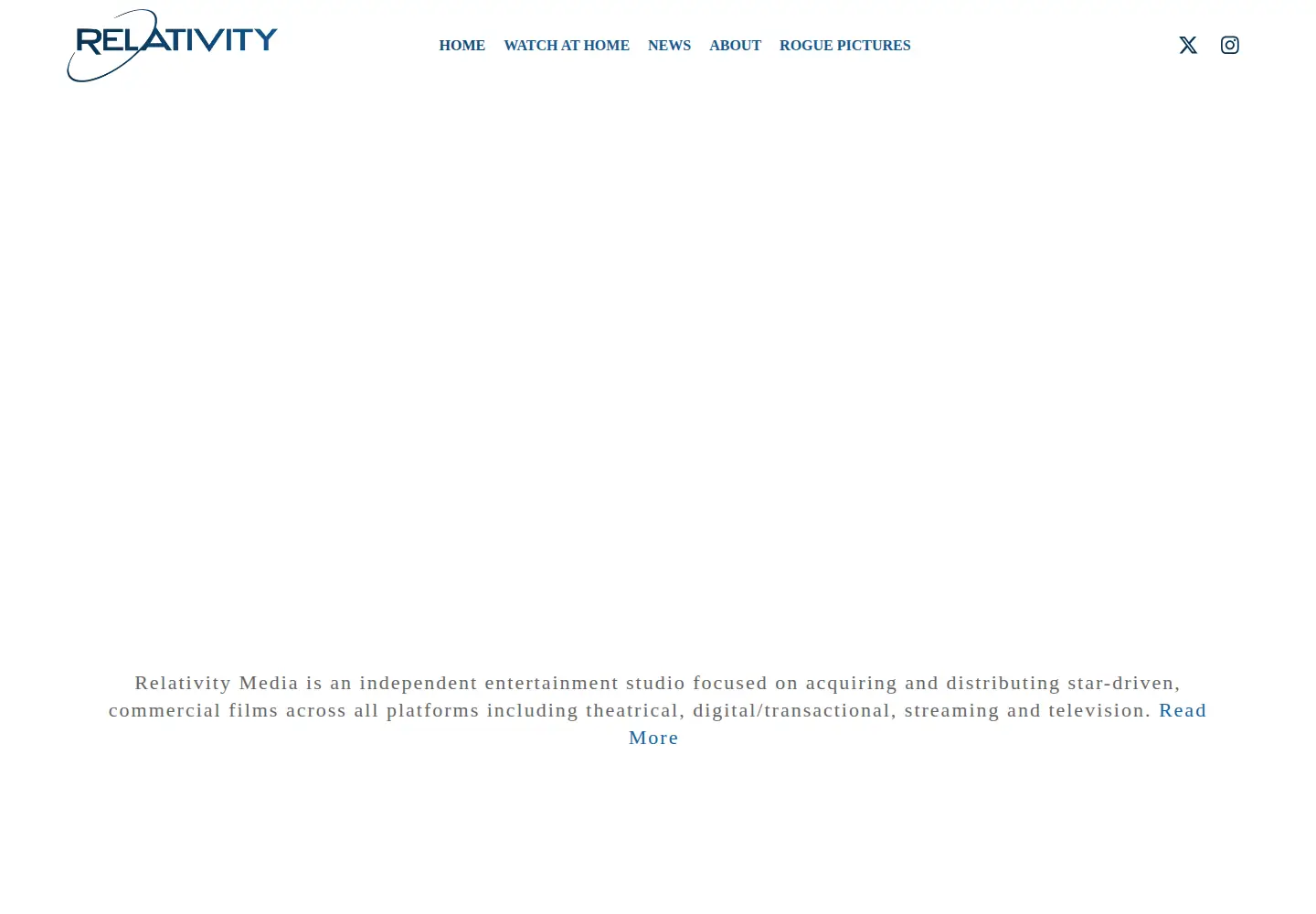 Captured homepage of relativitymedia.com in the current scan