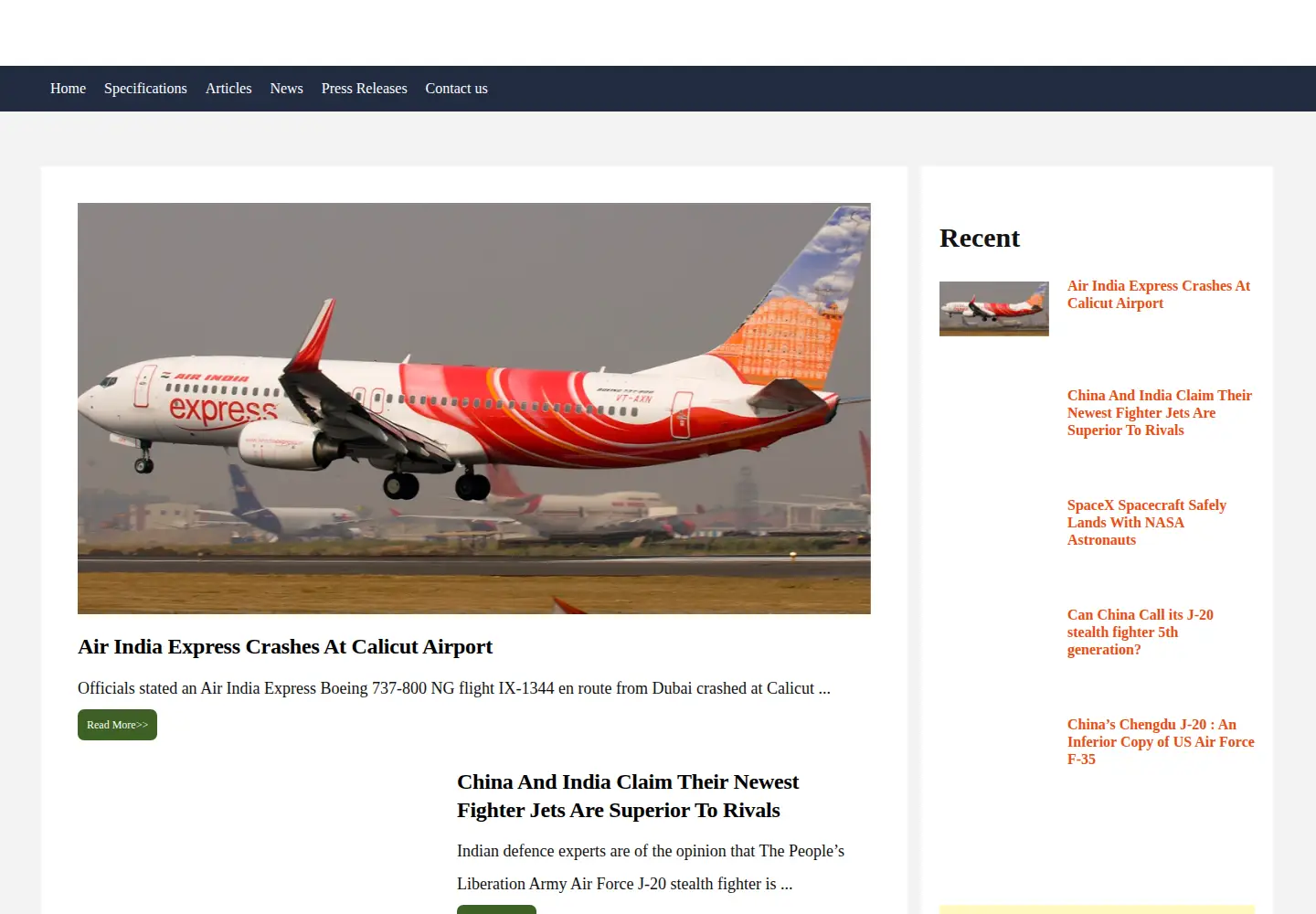 Captured homepage of defenceaviation.com in the current scan