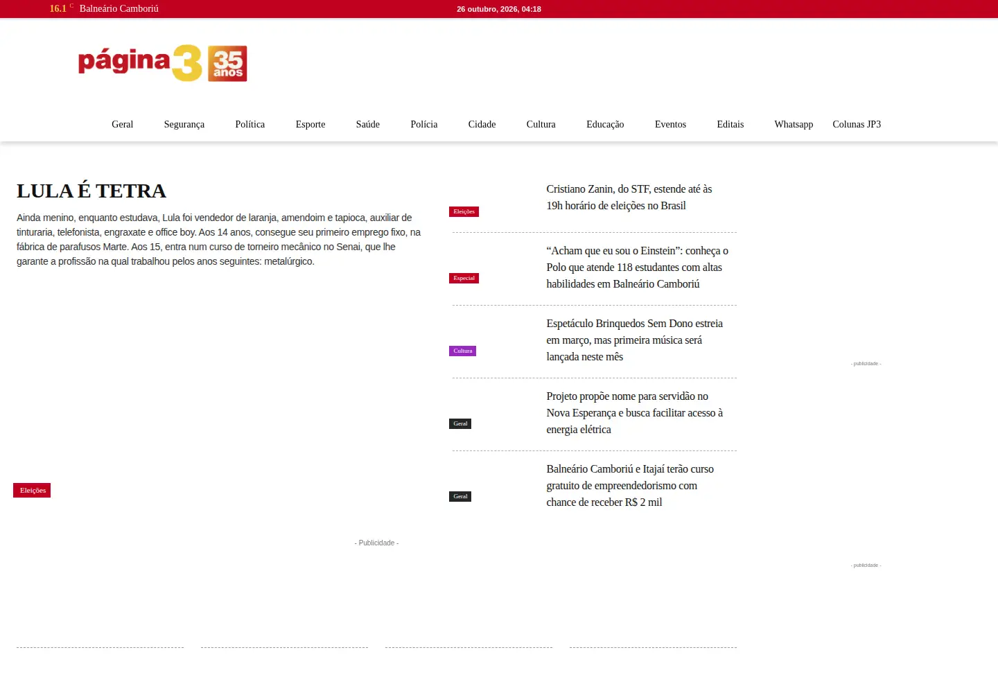 Screenshot of pagina3.com.br