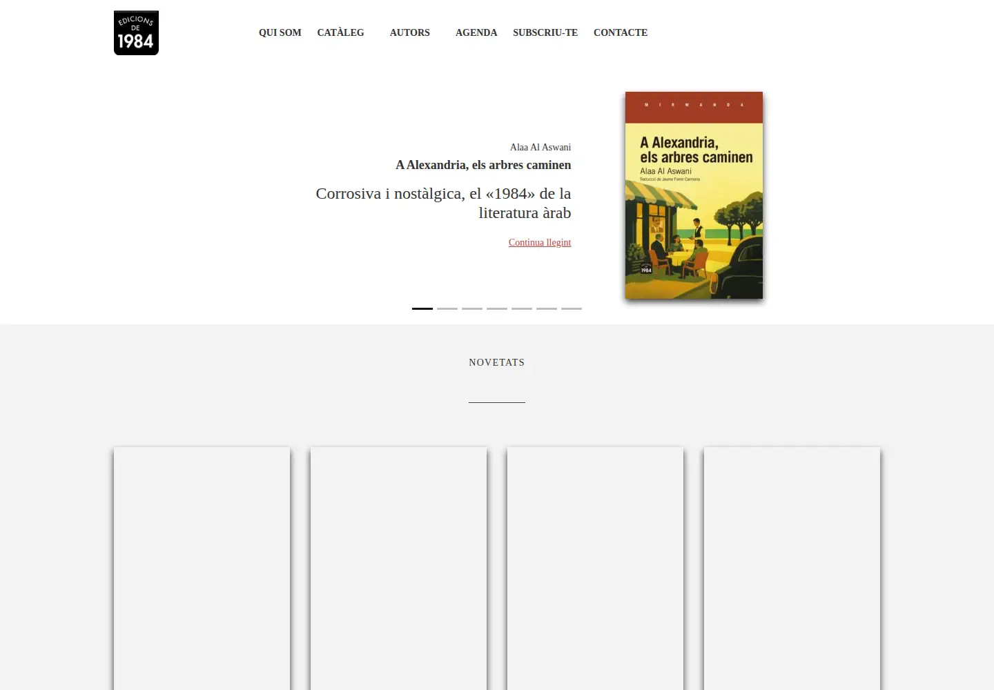 Captured homepage of edicions1984.cat in the current scan