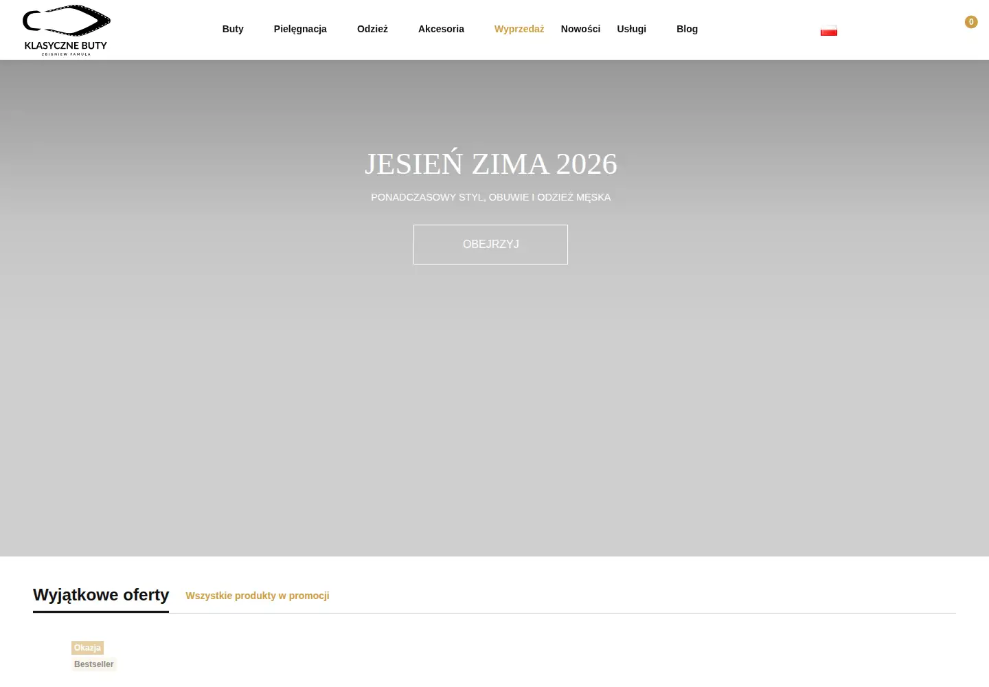 Screenshot of klasycznebuty.pl