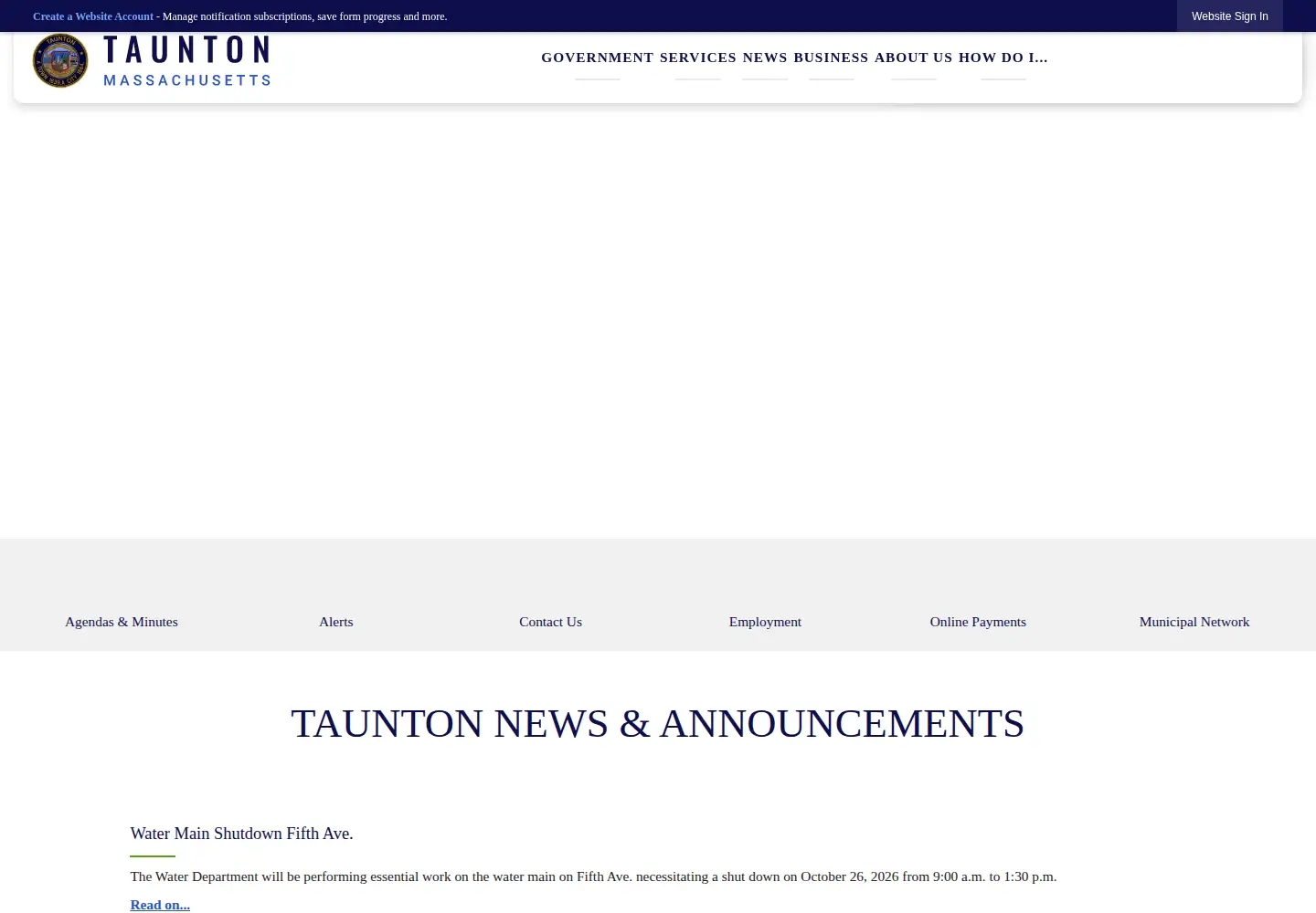 Screenshot of taunton-ma.gov