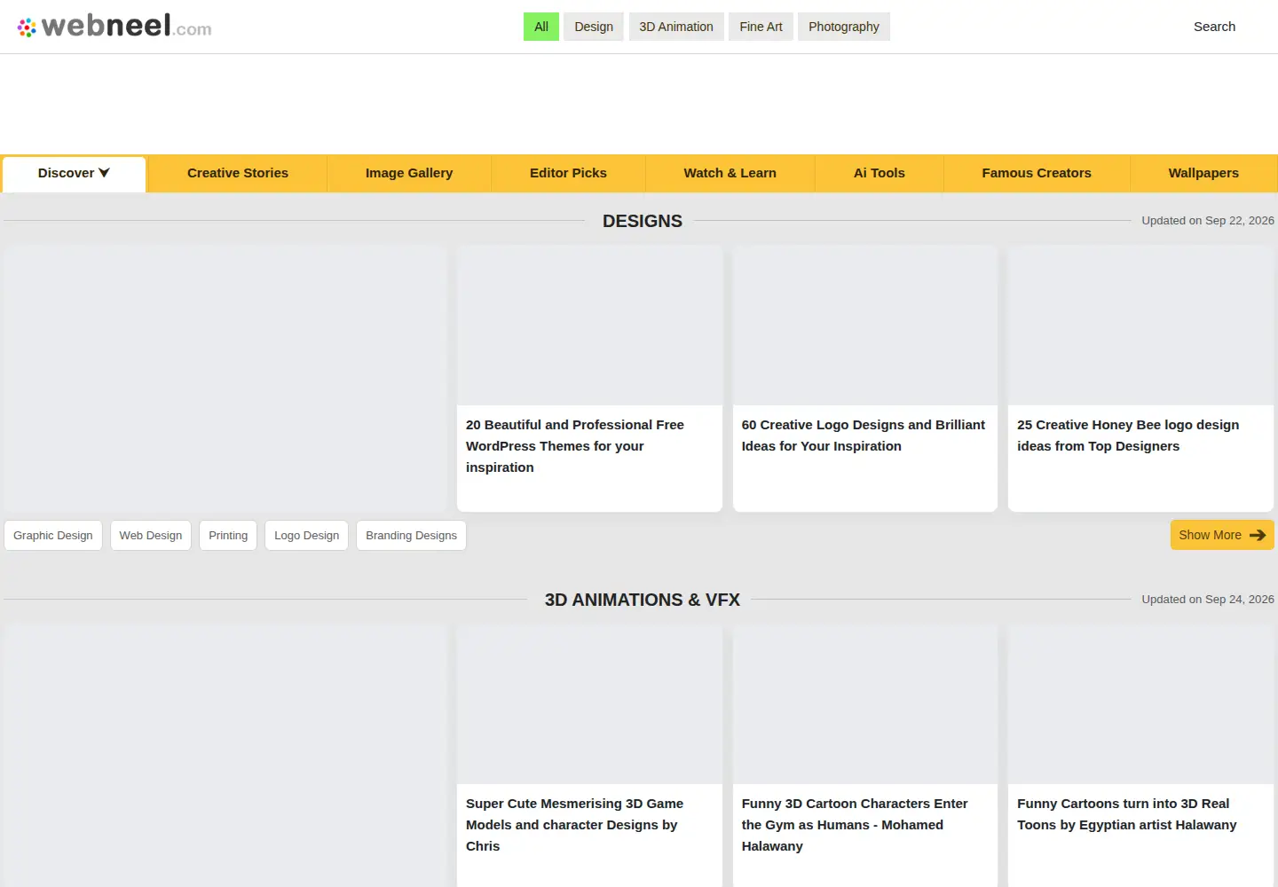 Captured homepage of webneel.com in the current scan