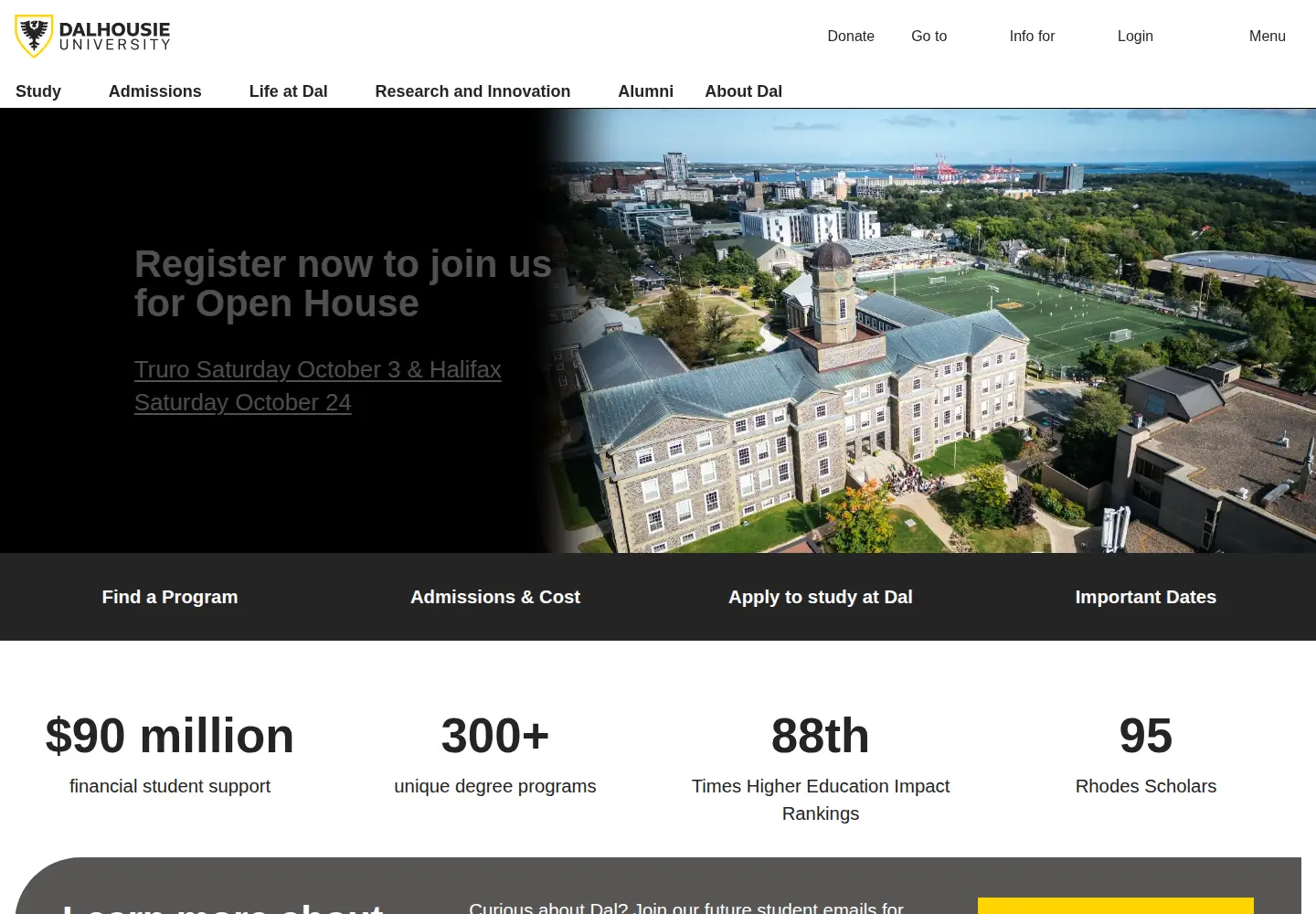 Screenshot of dal.ca
