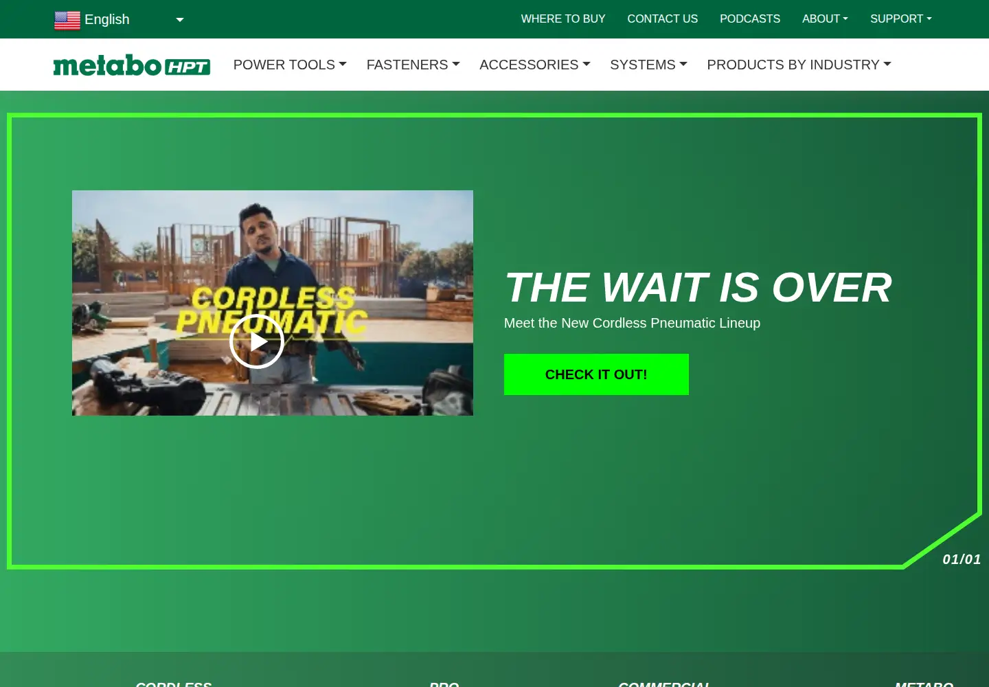Captured homepage of metabo-hpt.com in the current scan