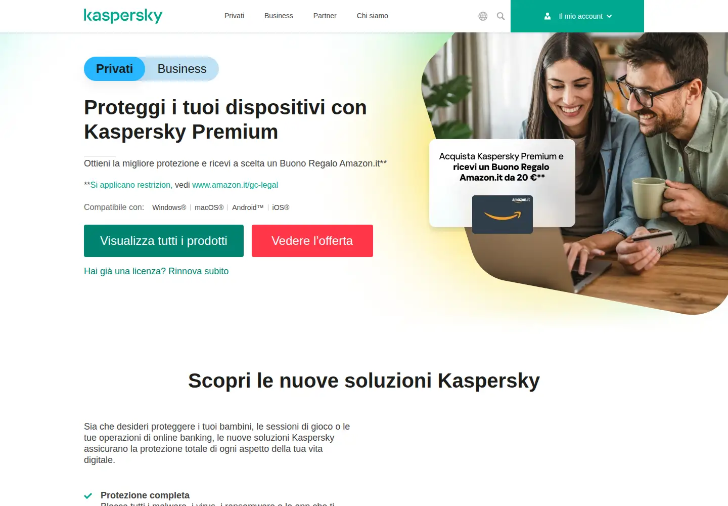 Screenshot of kaspersky.it
