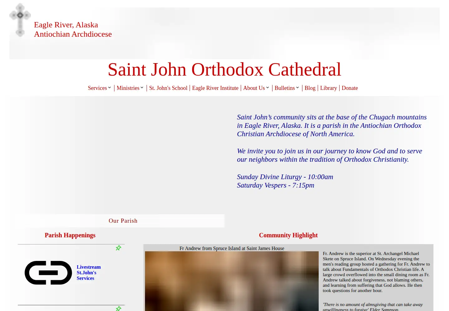Screenshot of stjohnalaska.org