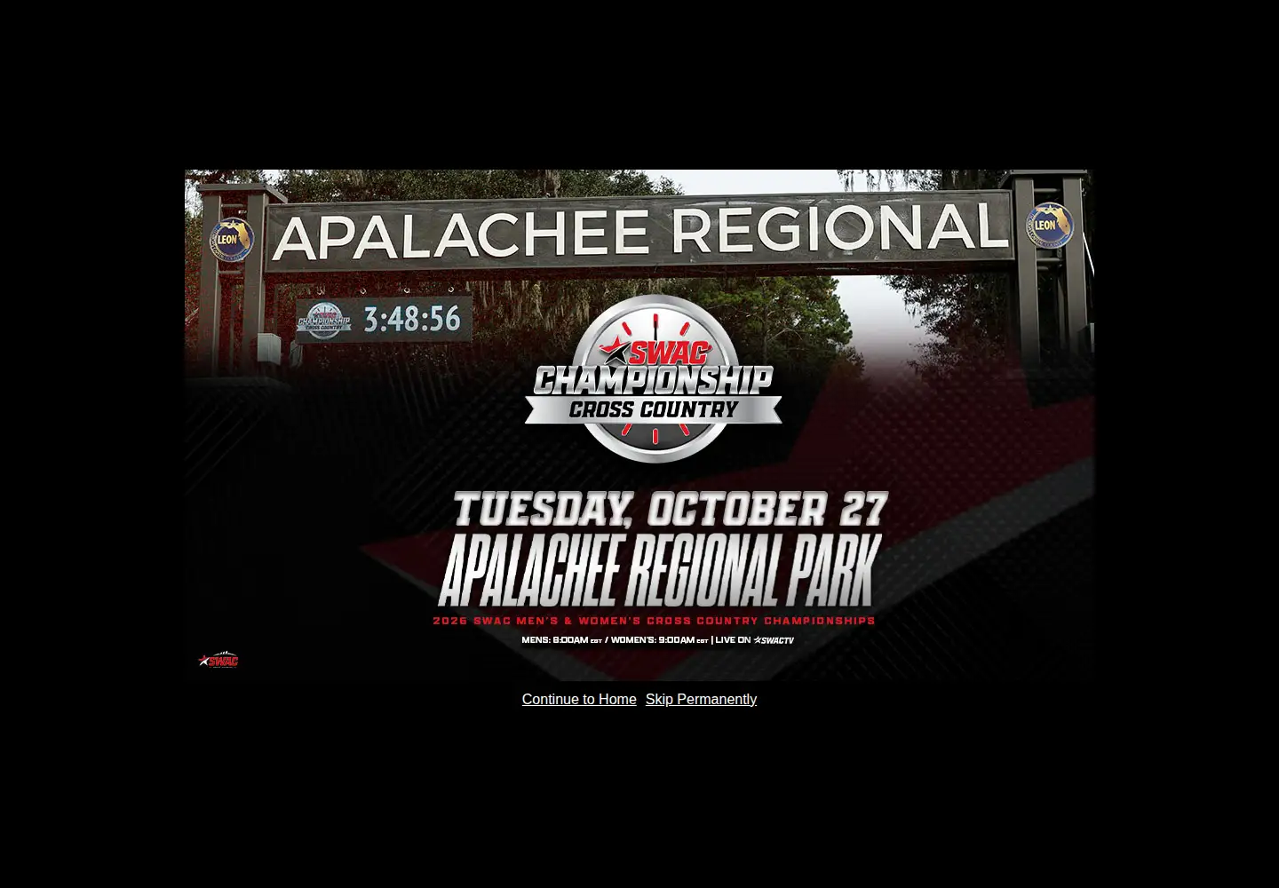 Captured homepage of swac.org in the current scan