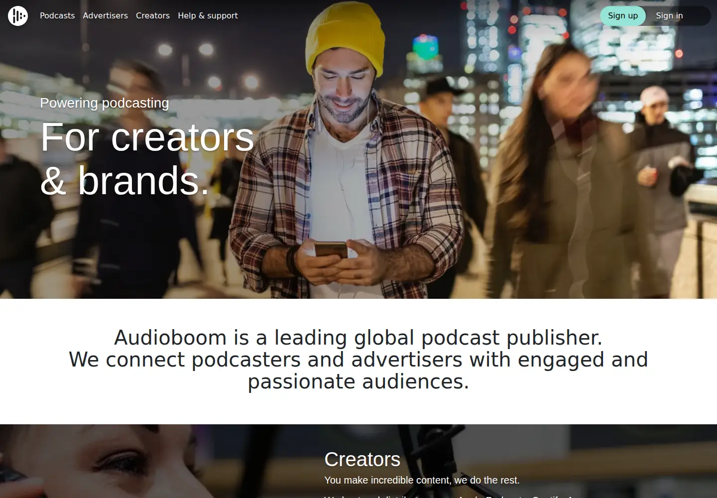Screenshot of audioboom.com