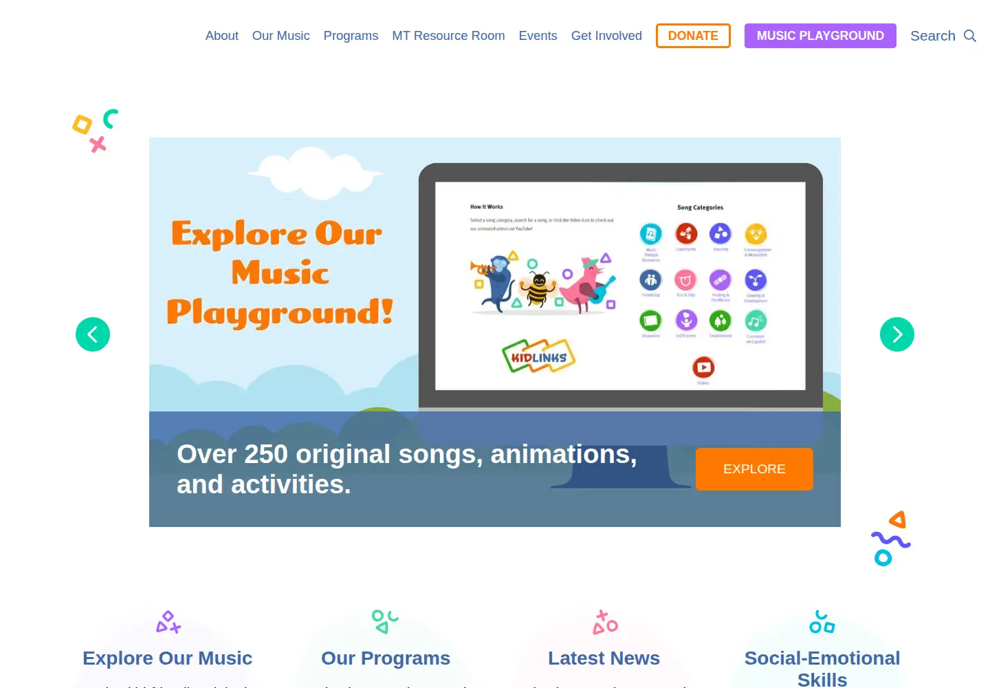 Captured homepage of kidlinks.org in the current scan