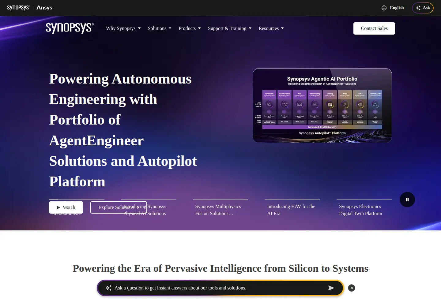 Screenshot of synopsys.com