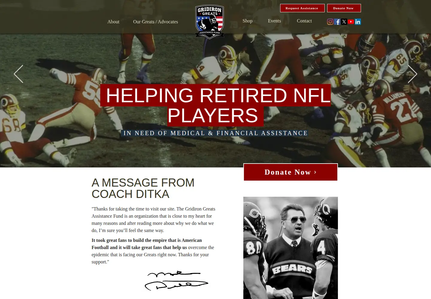 Screenshot of gridirongreats.org