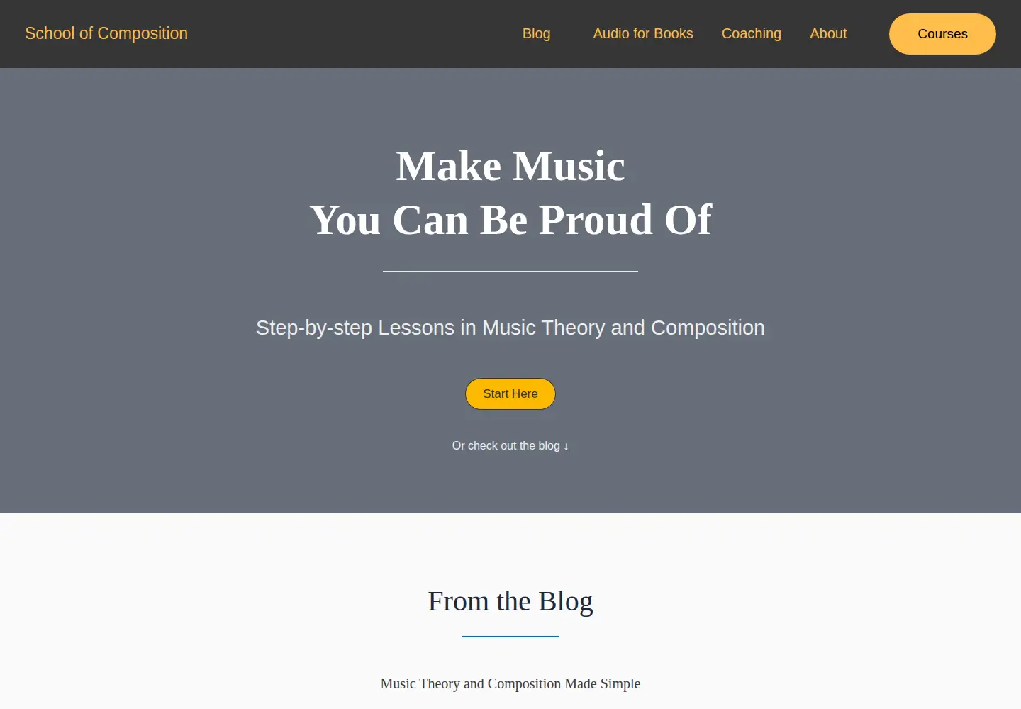Screenshot of schoolofcomposition.com