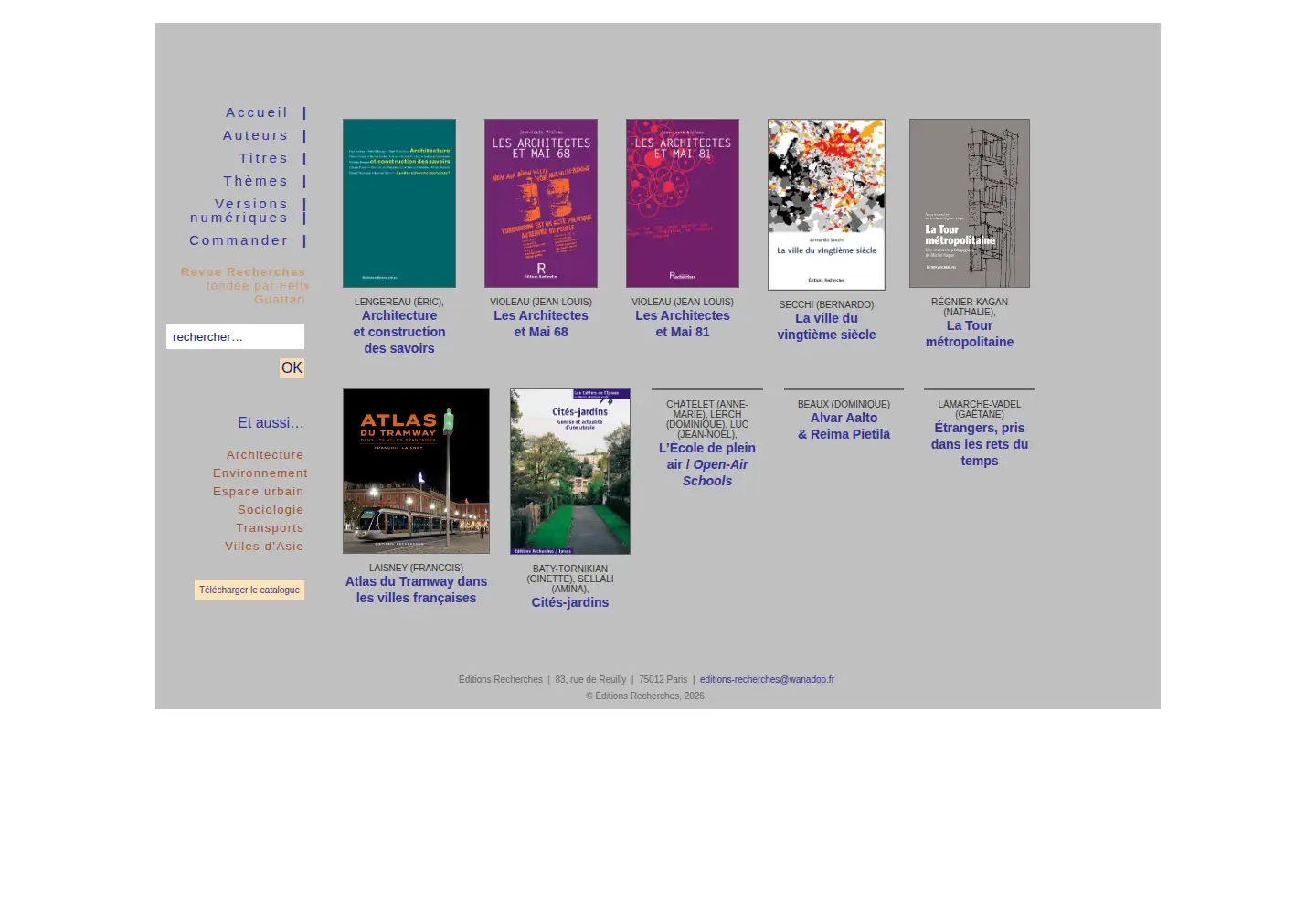 Screenshot of editions-recherches.com