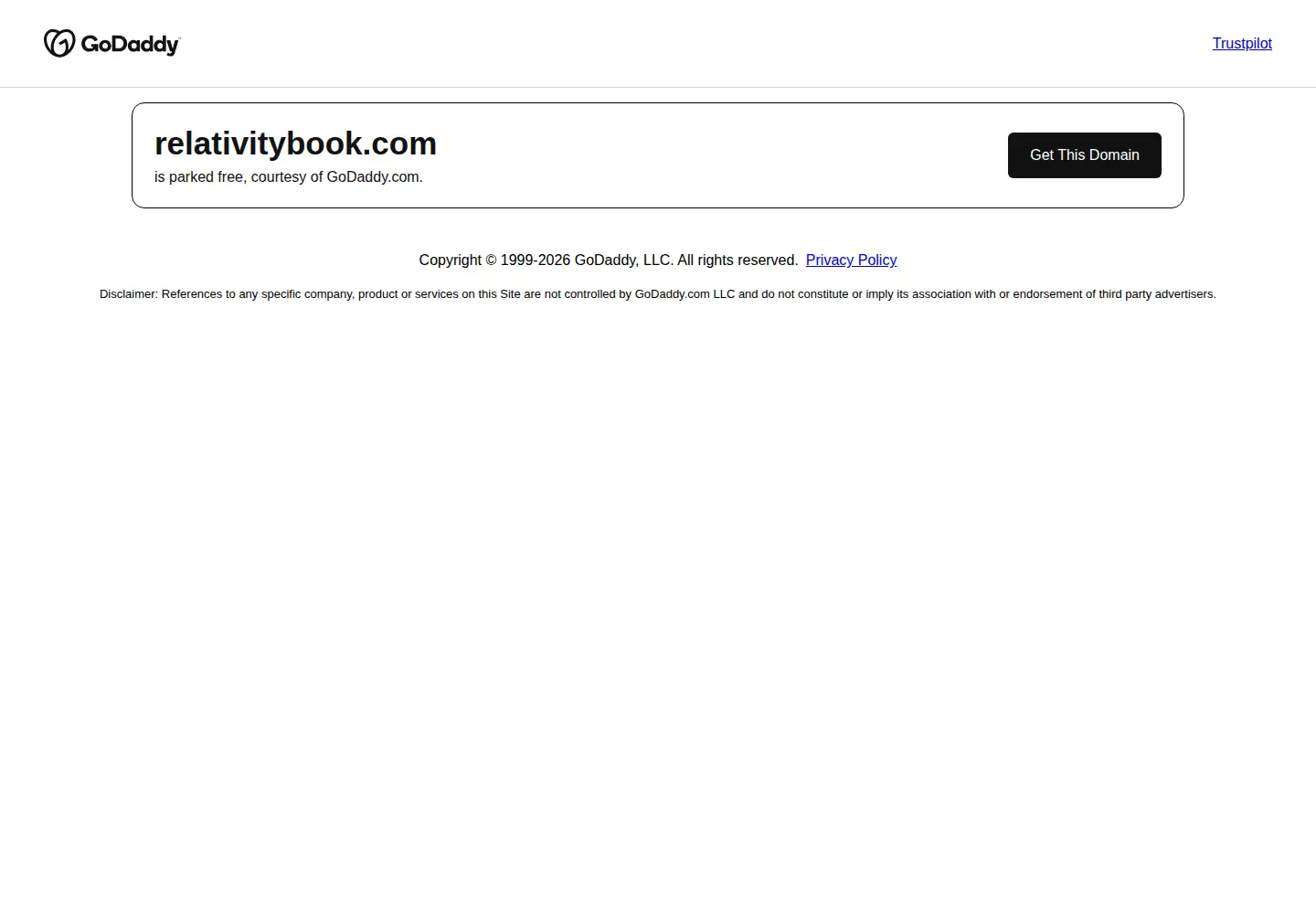 Screenshot of relativitybook.com