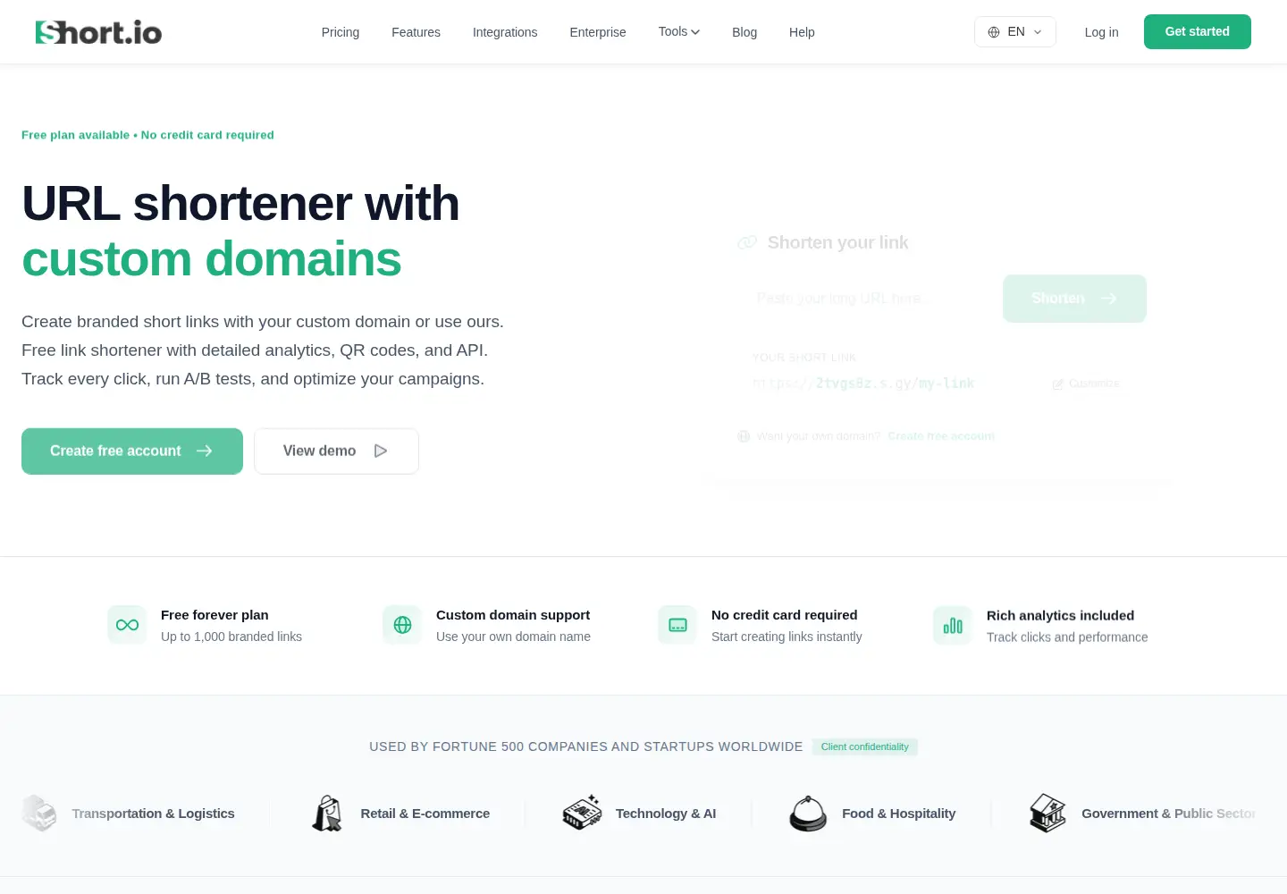 Screenshot of short.gy
