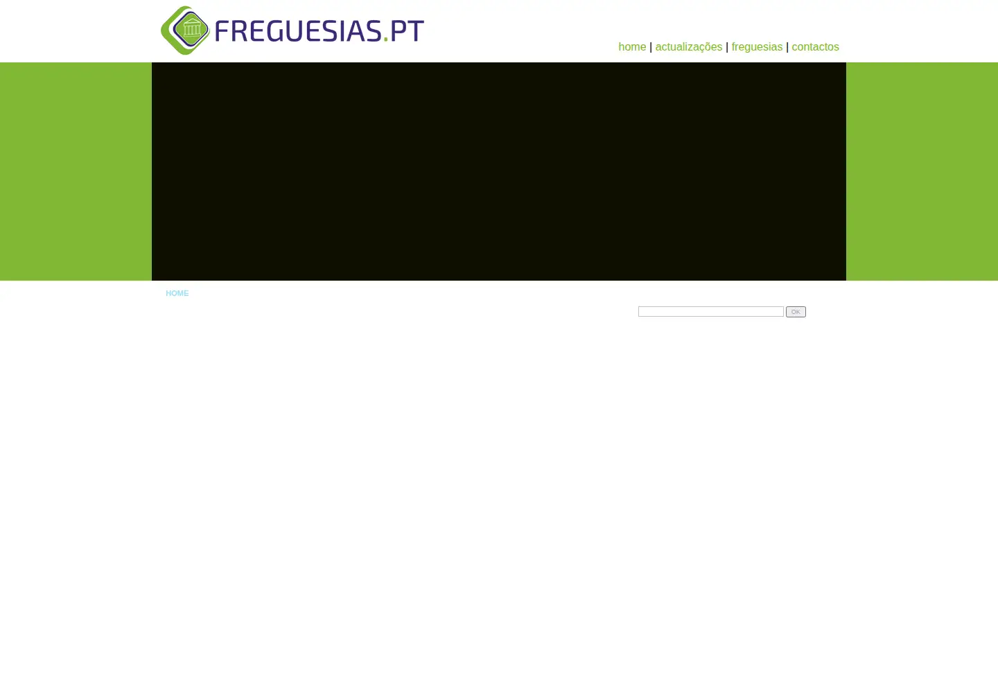 Captured homepage of freguesias.pt in the current scan