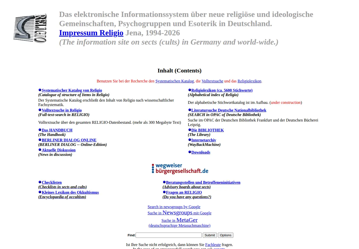 Screenshot of religio.de