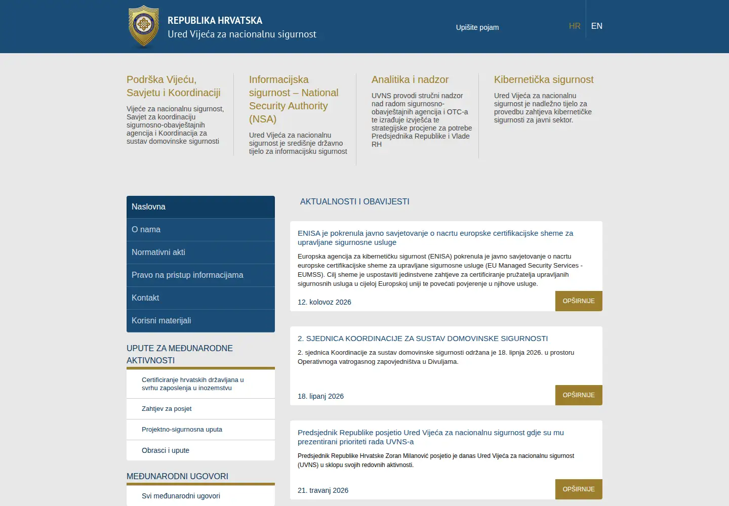 Screenshot of uvns.hr