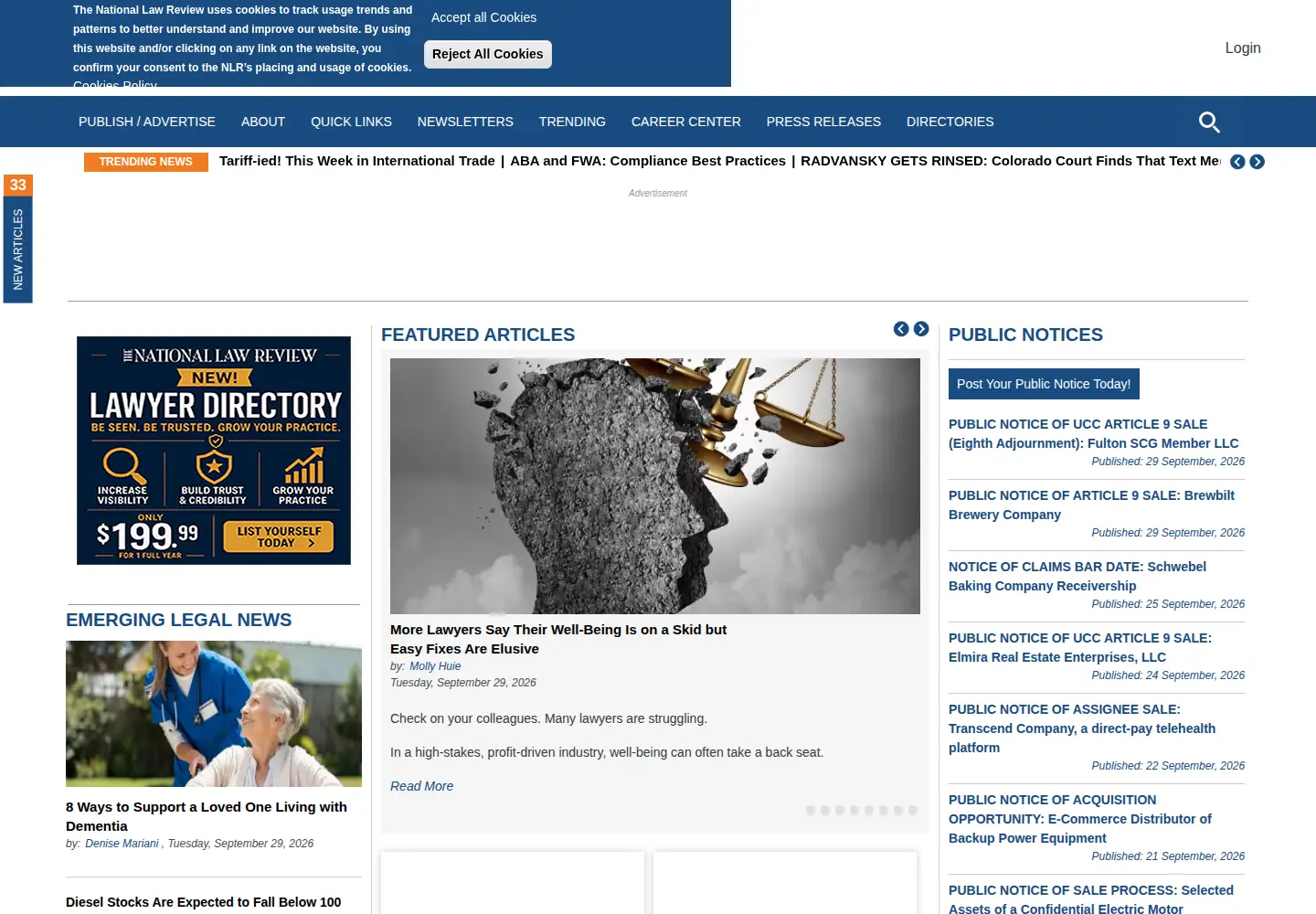 Screenshot of natlawreview.com