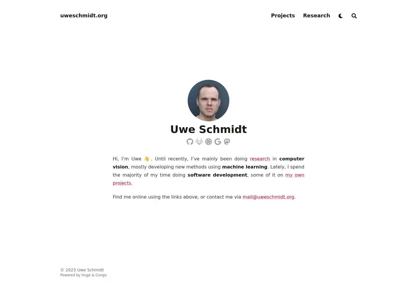 Screenshot of uweschmidt.org
