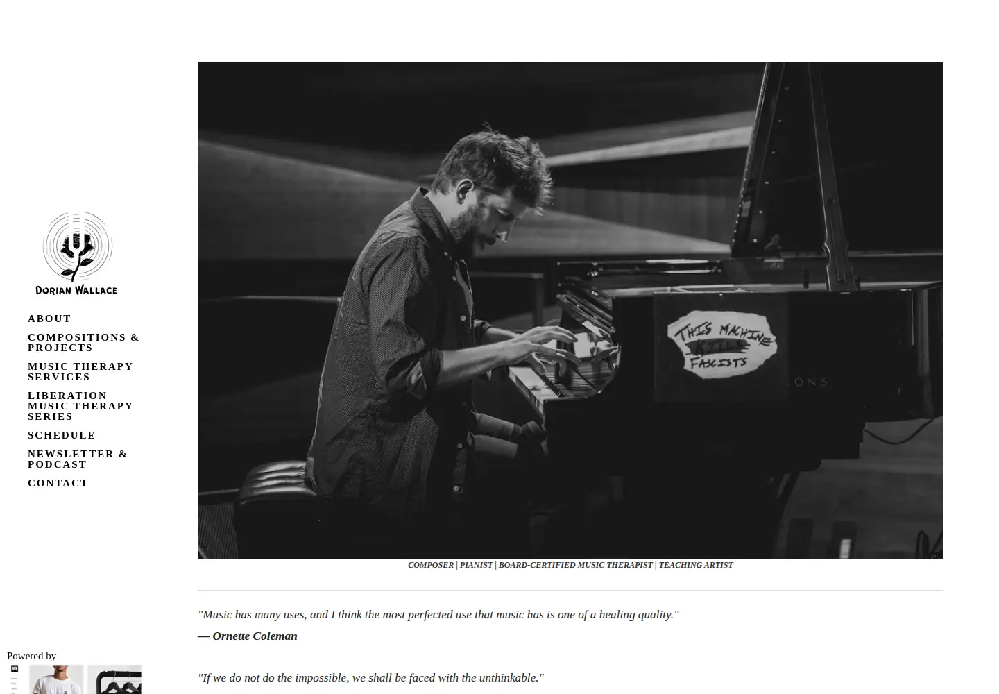 Captured homepage of dorianwallace.com in the current scan