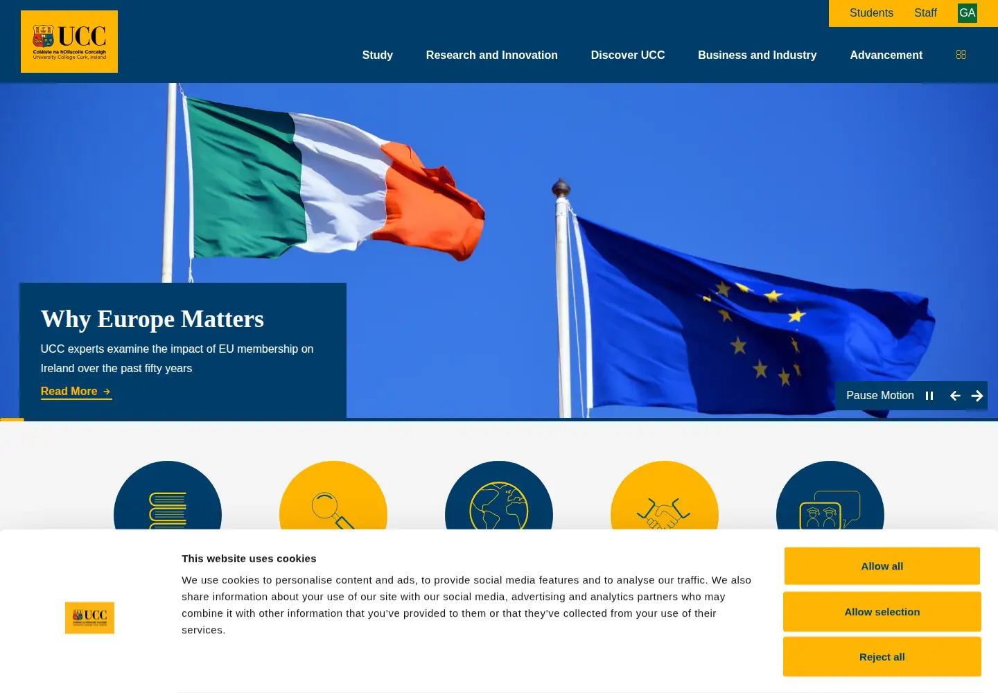 Screenshot of ucc.ie