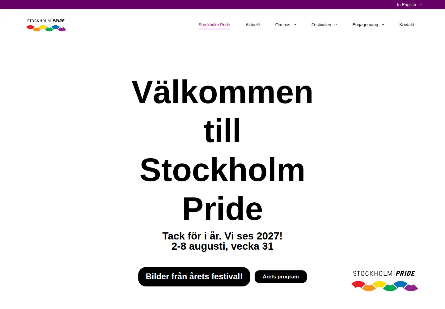 Screenshot of stockholmpride.org