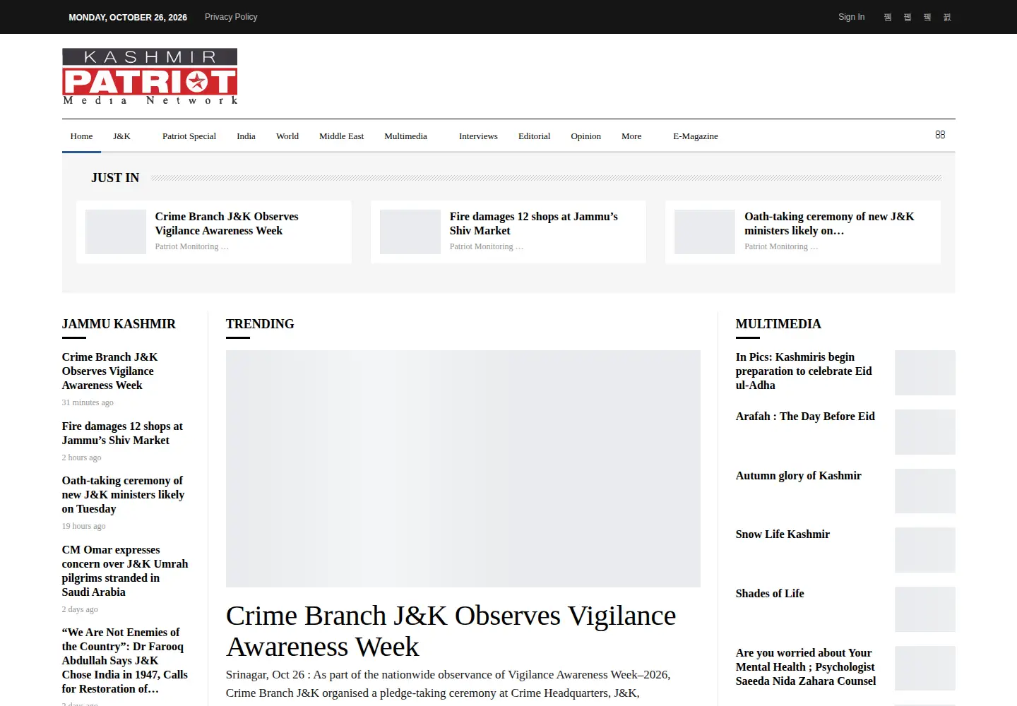 Screenshot of kashmirpatriot.com