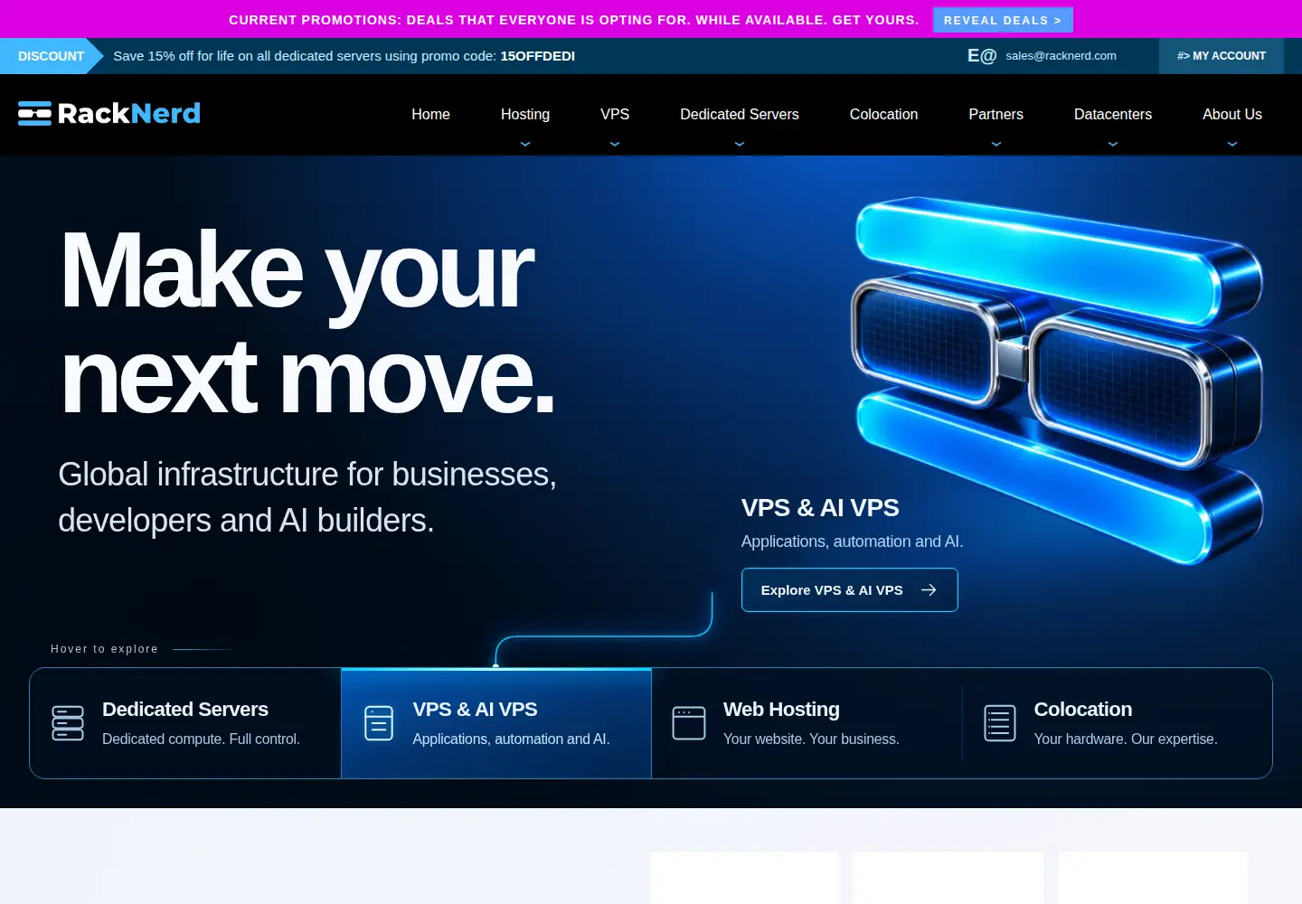 Screenshot of racknerd.com
