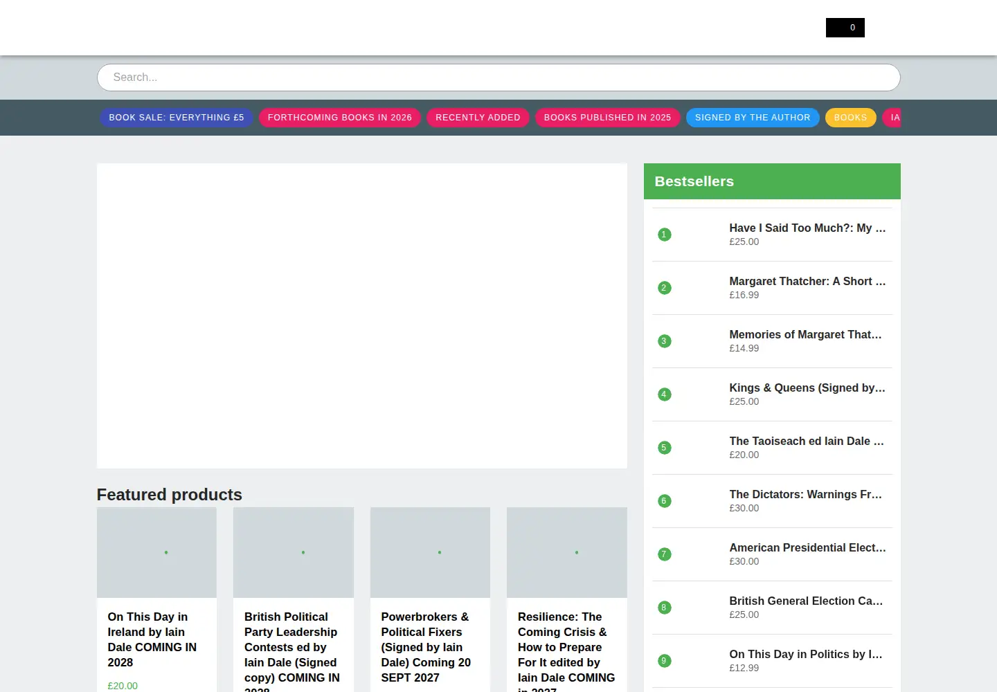Captured homepage of politicos.co.uk in the current scan