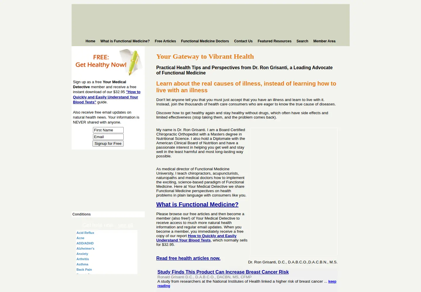 Screenshot of yourmedicaldetective.com
