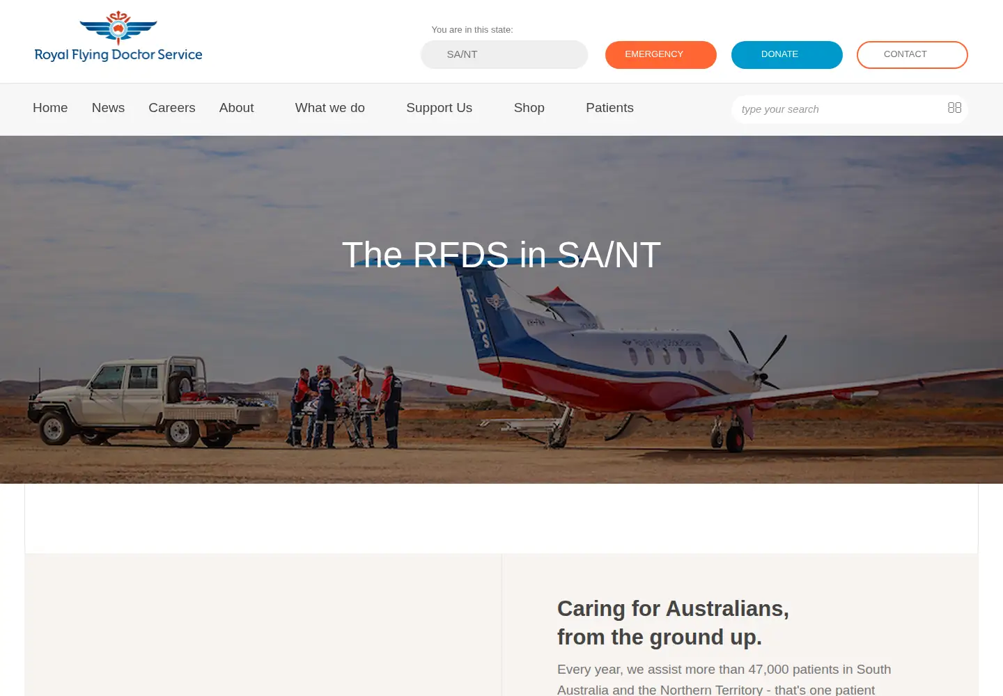 Captured homepage of flyingdoctor.net in the current scan