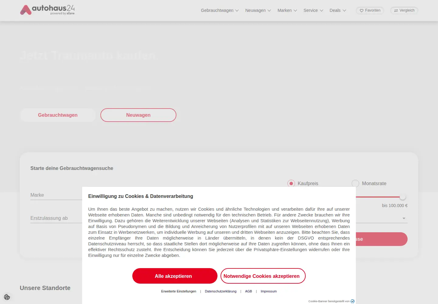 Screenshot of autohaus24.de