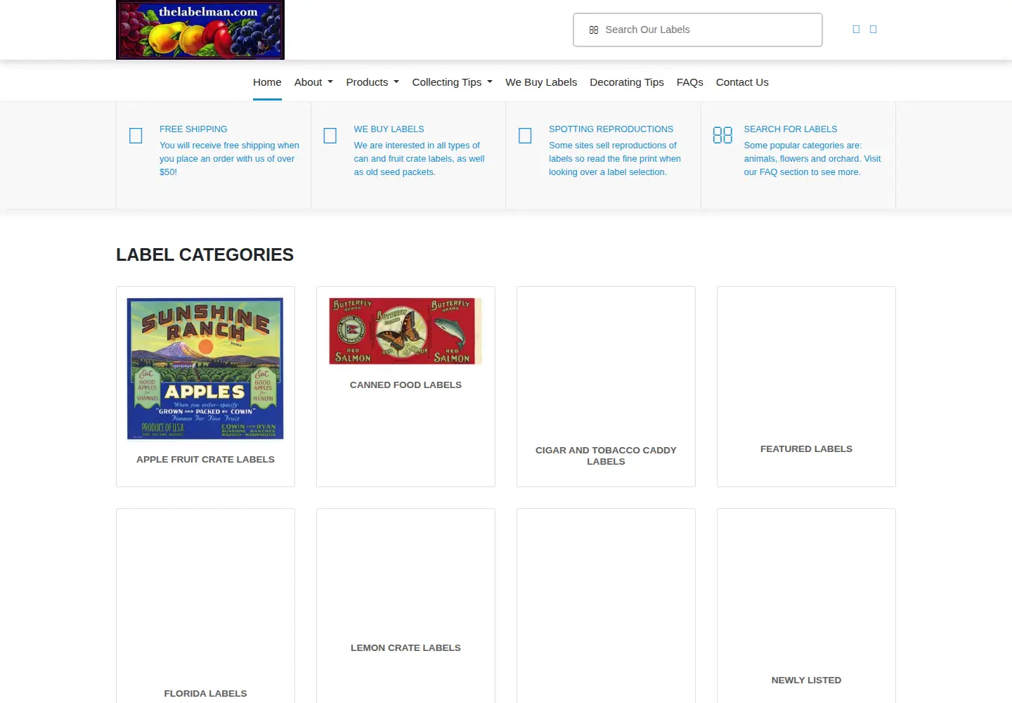 Screenshot of thelabelman.com