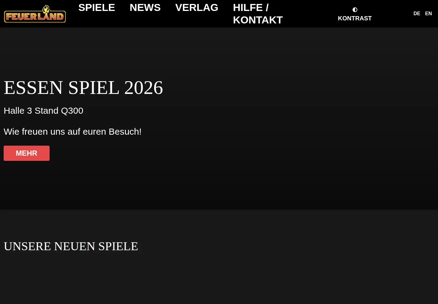 Screenshot of feuerland-spiele.de