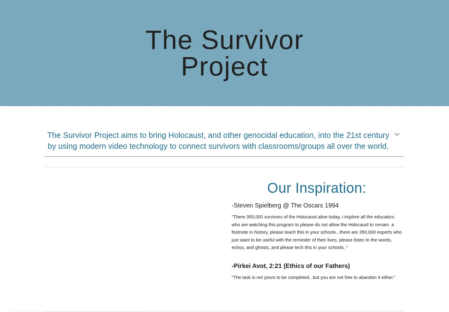 Screenshot of survivorproject.org