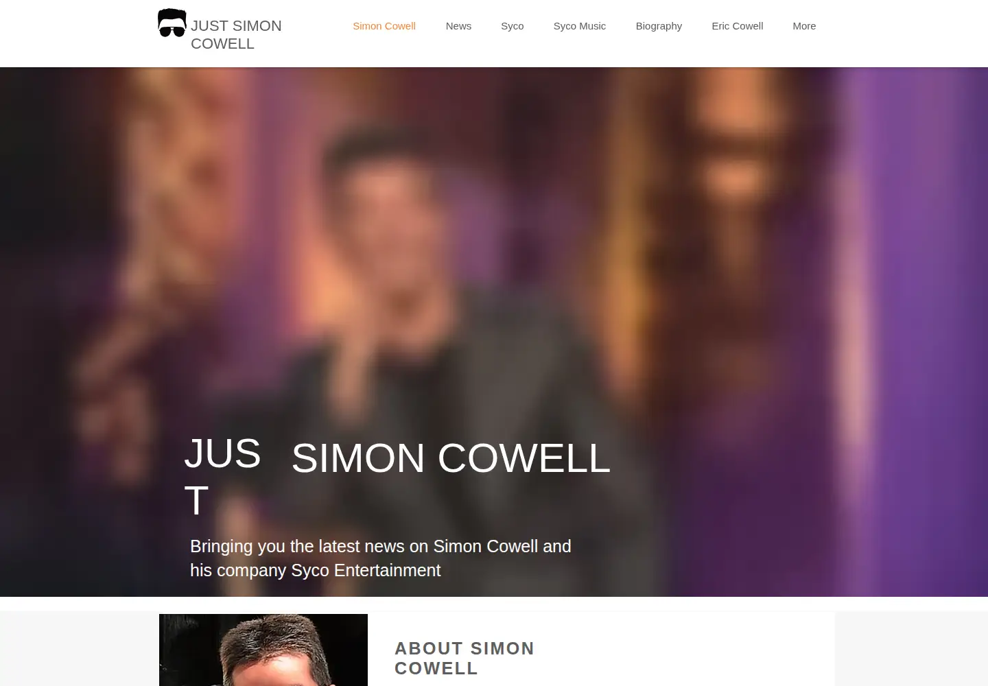 Screenshot of justsimoncowell.com