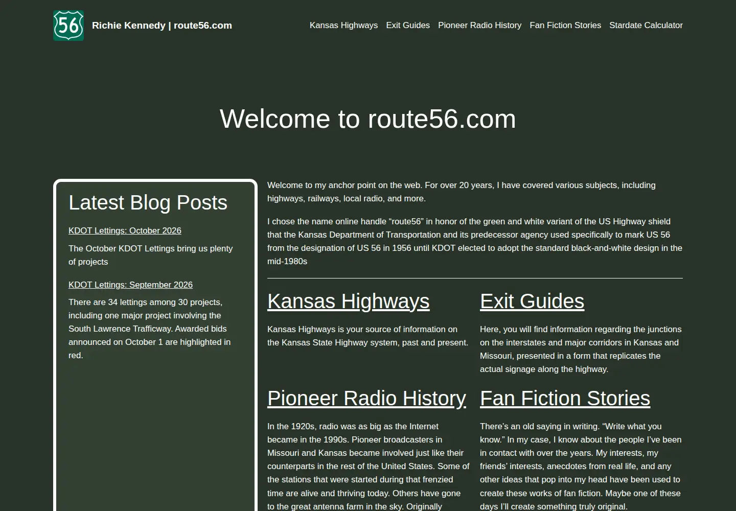 Captured homepage of route56.com in the current scan