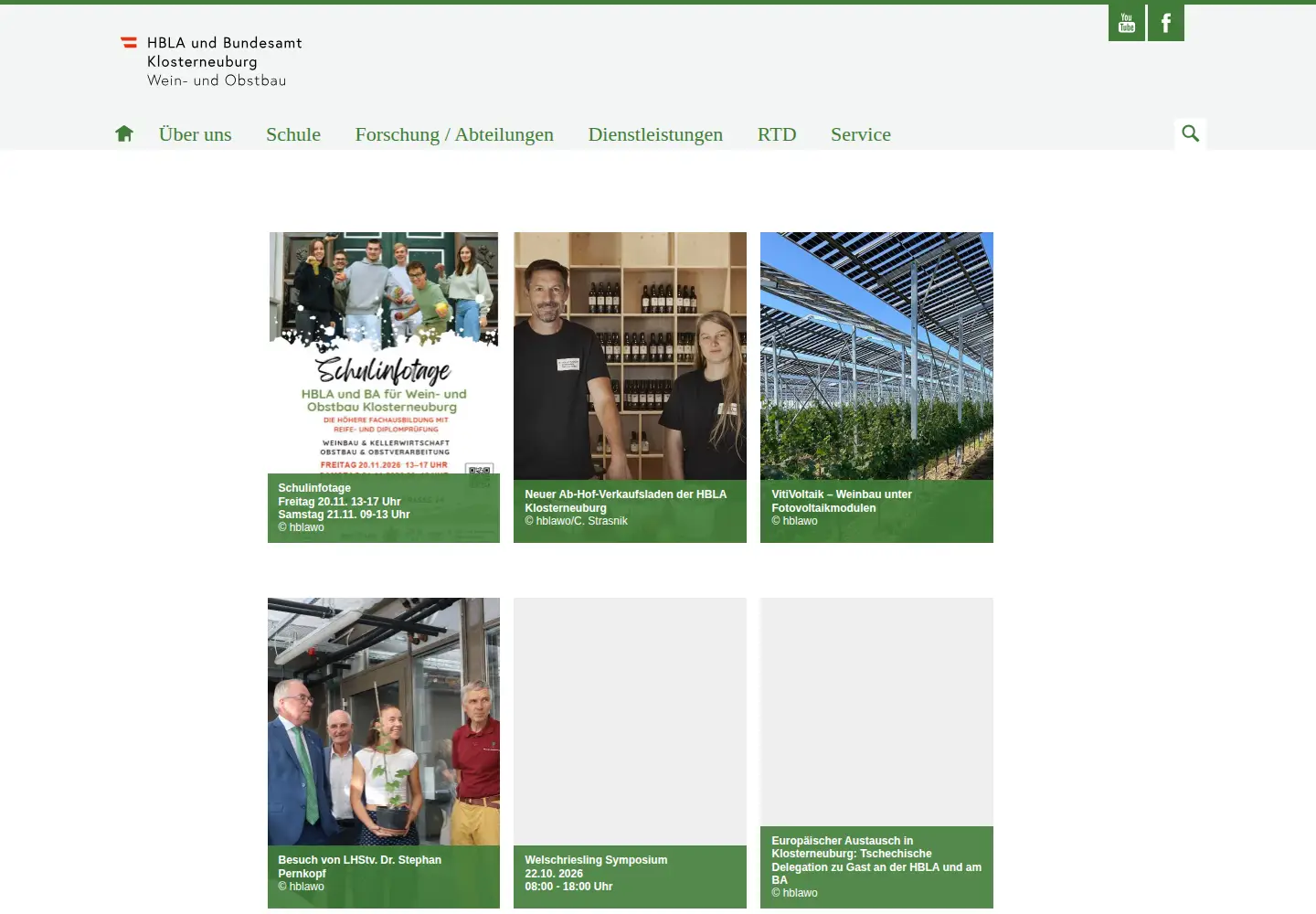 Captured homepage of weinobstklosterneuburg.at in the current scan