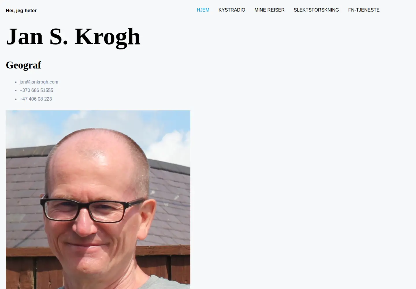 Captured homepage of jankrogh.com in the current scan