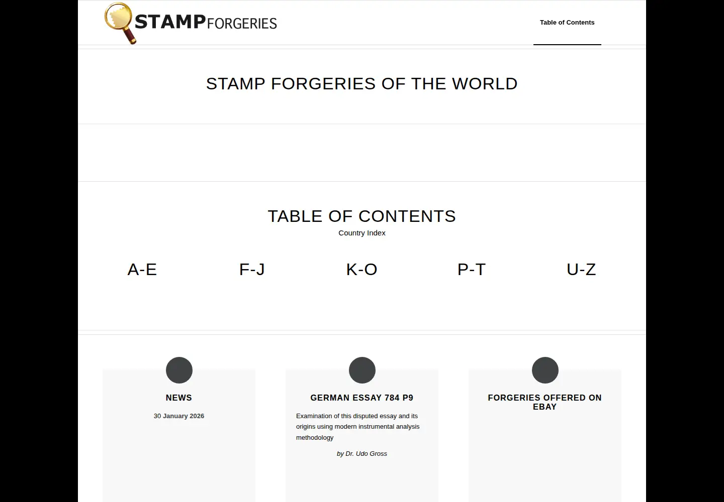 Screenshot of stampforgeries.com