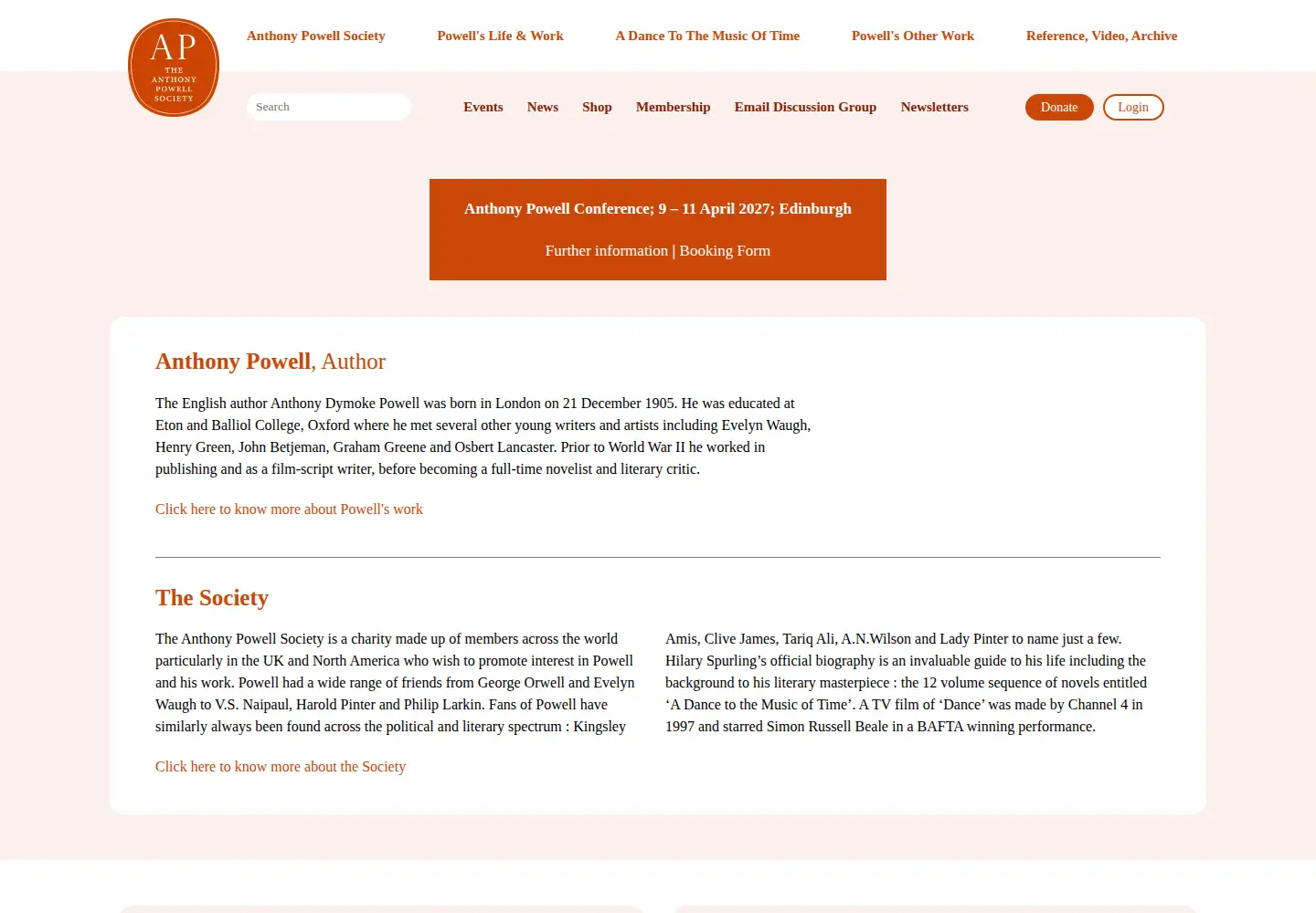 Captured homepage of anthonypowell.org in the current scan